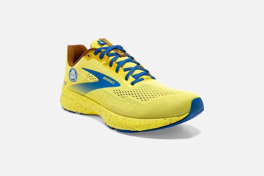 Brooks Israel Launch 8 Road Running Shoes Womens - Yellow/Blue - NWI-529740